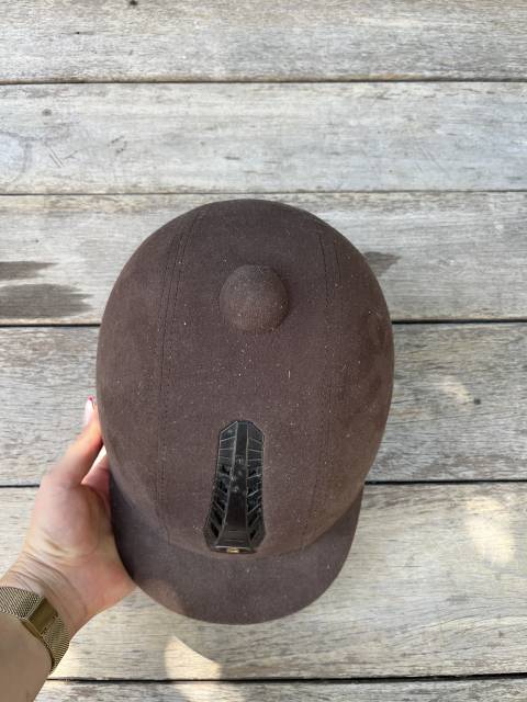 casque équitation marron