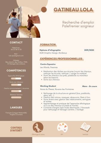 Recherche poste palefreniere soigneuse 