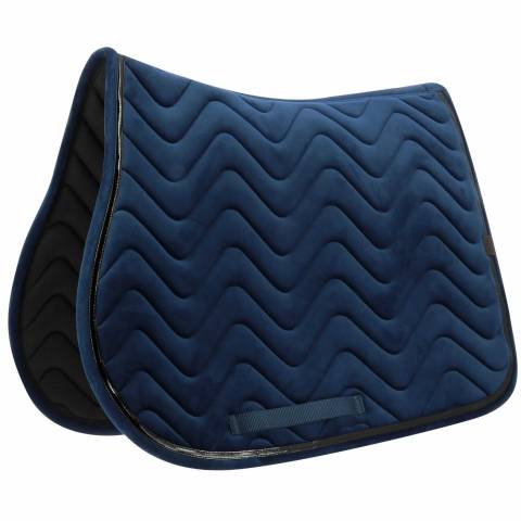 Tapis de selle Glossy Bleu Marine - Equithème - Velours chic