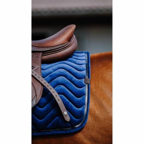 Tapis de selle Glossy Bleu Marine - Equith&egrave;me - Velours chic