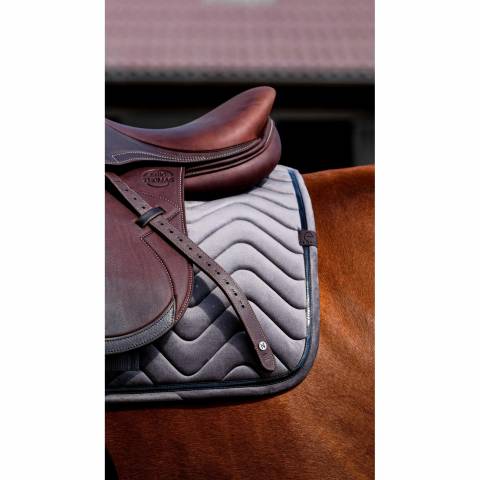 Tapis de selle EQUITHÈME Glossy Gris - Equithème - Velours chic