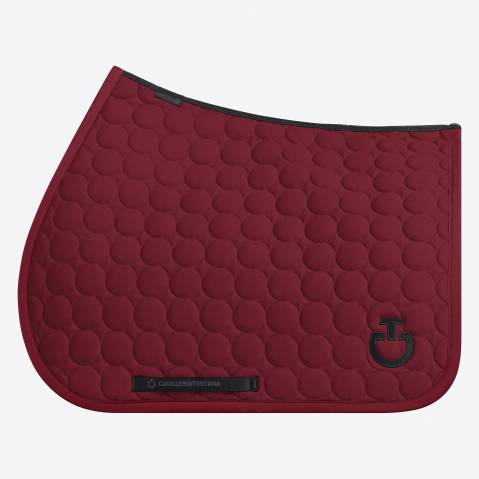 Tapis De Selle Velours Jumping - Rouge - Passepoil Double Torsion - Pour Saut D'Obstacles