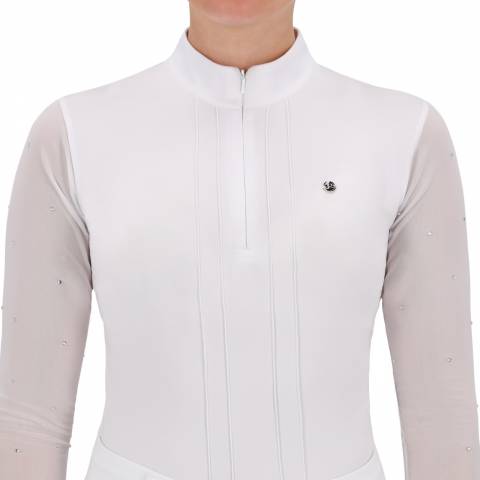 Polo de concours manches longues Senah QHP - Tissu extensible