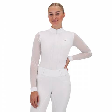 Polo de concours manches longues Senah QHP - Tissu extensible