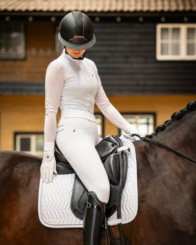 Polo de concours manches longues Senah QHP - Tissu extensible