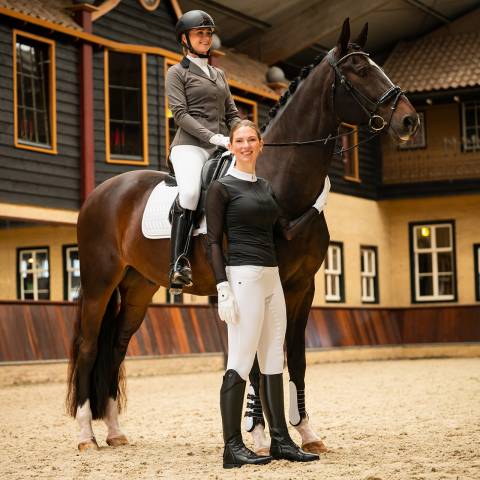 Polo de concours manches longues Senah QHP - Tissu extensible