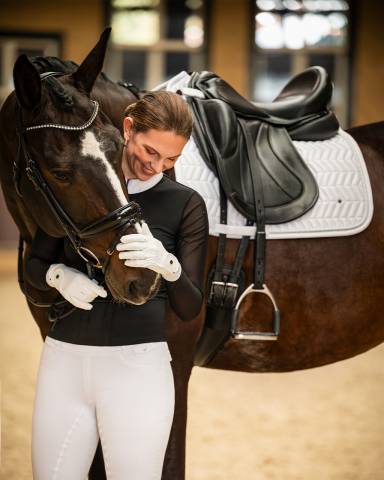 Polo de concours manches longues Senah QHP - Tissu extensible