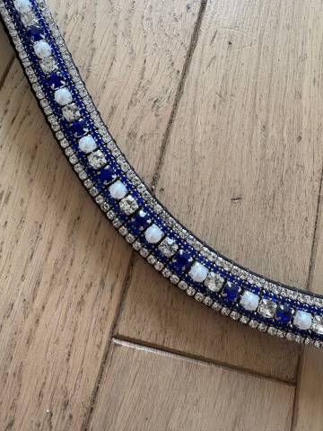 Frontal à strass bleu et blanc