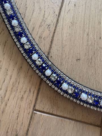 Frontal à strass bleu et blanc