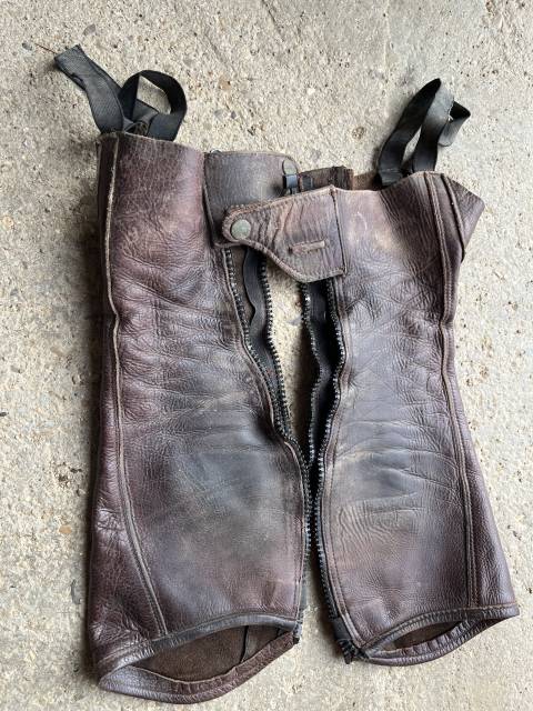 Mini chaps Dyon cuir marron taille S