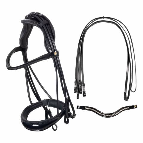 Bride EQUESTRO Dressage cuir - Tétiêre anatomique