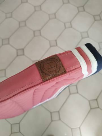 Tapis de dressage Harcour Rose poudré et Bleu nuit neuf