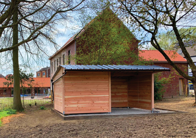 Abri de prairie en bois douglas avec retour