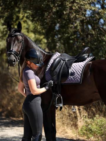 Tapis de selle Modern DRESSAGE Violet - Equestrian Stockholm - Bambou