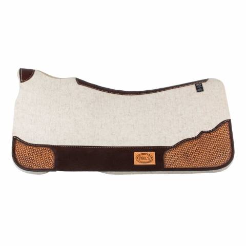 Tapis de selle western en feutre - Pool's - Empiècements en cuir