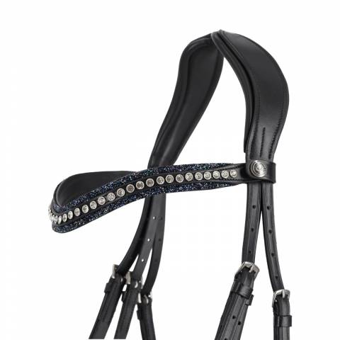 Frontal en cuir Skye - QHP - Bouton pression