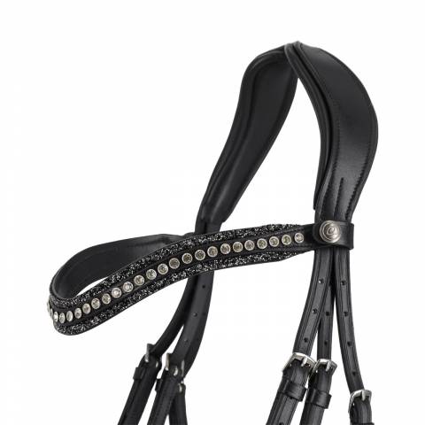 Frontal en cuir Skye - QHP - Bouton pression