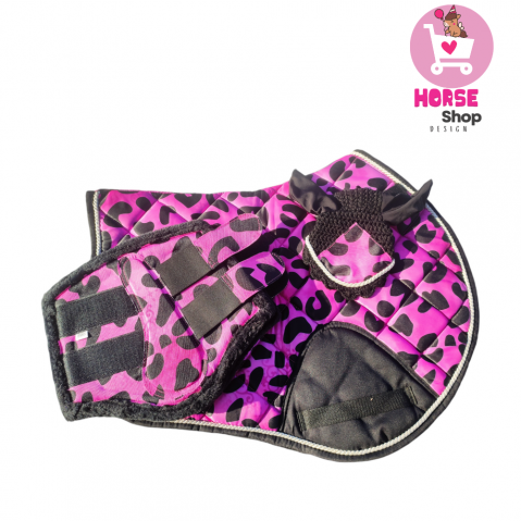 Ensemble Tapis Poney Léopard Rose & Noir – Confort e