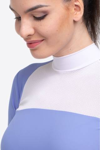 Polo de concours équestre BABY BLUE MESH - Cavalliera - Manches longues
