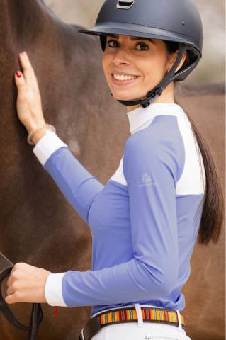 Polo de concours équestre BABY BLUE MESH - Cavalliera - Manches longues
