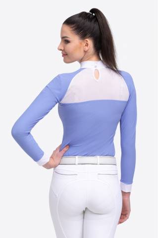 Polo de concours équestre BABY BLUE MESH - Cavalliera - Manches longues