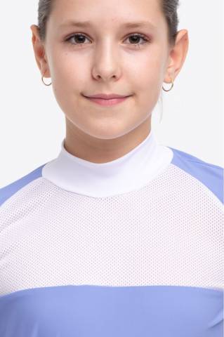 Polo de concours équestre BABY BLUE MESH KIDS - Cavalliera - Manches courtes