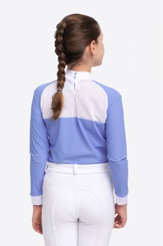 Polo de concours équestre BABY BLUE MESH KIDS - Cavalliera - Manches longues