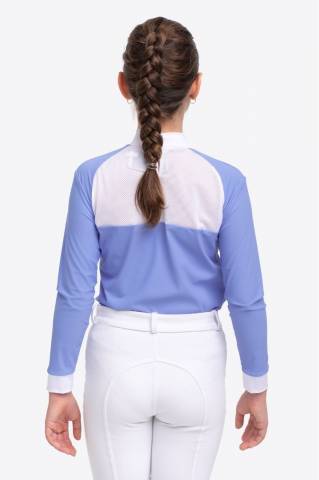Polo de concours équestre BABY BLUE MESH KIDS - Cavalliera - Manches longues