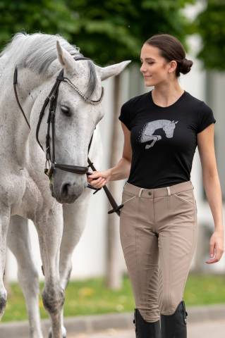 Haut d'équitation en coton à manches courtes - Cavalliera
