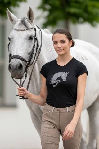 Haut d'équitation en coton à manches courtes - Cavalliera