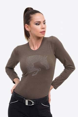 T-Shirt coton à manches longues Riding Cotton Top - Cavalliera