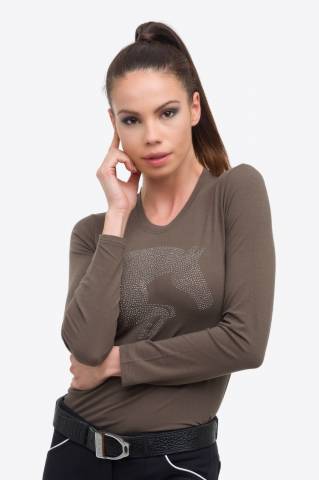 T-Shirt coton à manches longues Riding Cotton Top - Cavalliera