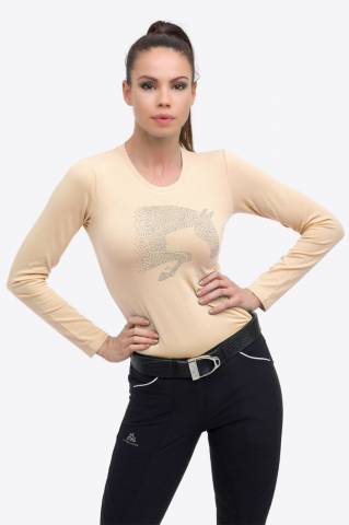 T-Shirt coton à manches longues Riding Cotton Top - Cavalliera