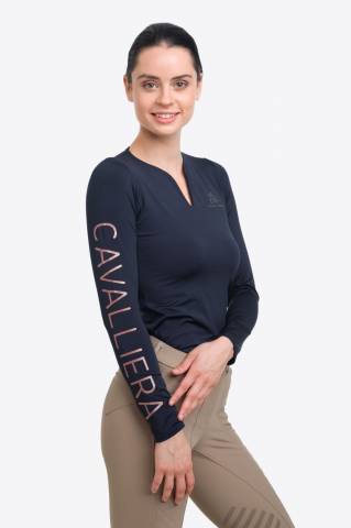 Polo technique manches longues Rose Gold - Cavalliera - Performance