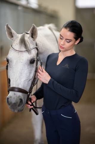 Polo technique manches longues Rose Gold - Cavalliera - Performance