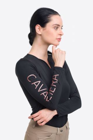 Polo technique manches longues Rose Gold - Cavalliera - Performance