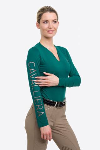 Polo technique manches longues Rose Gold - Cavalliera - Performance