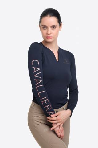 Polo technique manches longues Rose Gold - Cavalliera - Performance