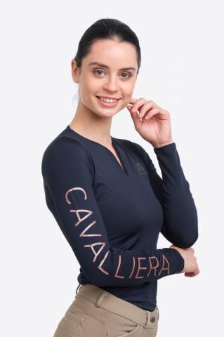 Polo technique manches longues Rose Gold - Cavalliera - Performance