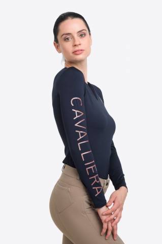 Polo technique manches longues Rose Gold - Cavalliera - Performance