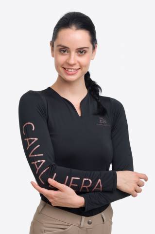 Polo technique manches longues Rose Gold - Cavalliera - Performance