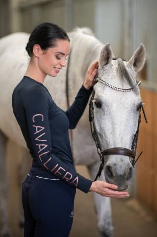 Polo technique manches longues Rose Gold - Cavalliera - Performance