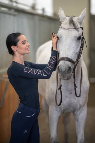 Polo technique manches longues Rose Gold - Cavalliera - Performance