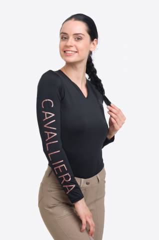 Polo technique manches longues Rose Gold - Cavalliera - Performance