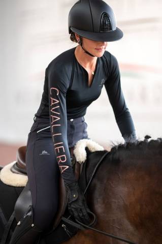 Polo technique manches longues Rose Gold - Cavalliera - Performance