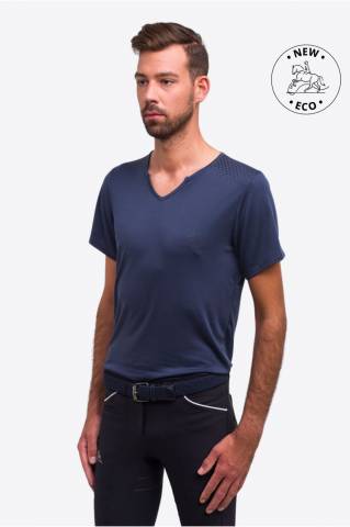 T-shirt équitation manches courtes V-Neck - Cavalliera - Tissu technique
