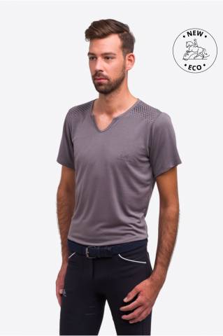 T-shirt équitation manches courtes V-Neck - Cavalliera - Tissu technique