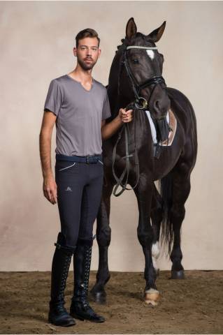 T-shirt équitation manches courtes V-Neck - Cavalliera - Tissu technique