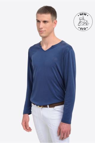 T-shirt à manches longues V-Neck - Cavalliera - Tissu technique