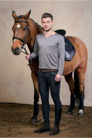 T-shirt à manches longues V-Neck - Cavalliera - Tissu technique